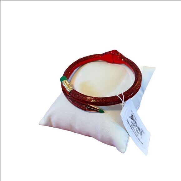 Betsey Johnson Sparkly Red & Green Pencil Hinged Bracelet. Adorable! - Picture 7 of 10